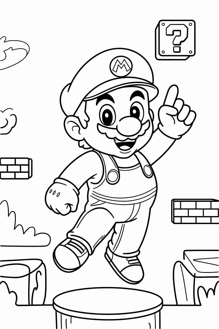 super mario coloring pages printable template