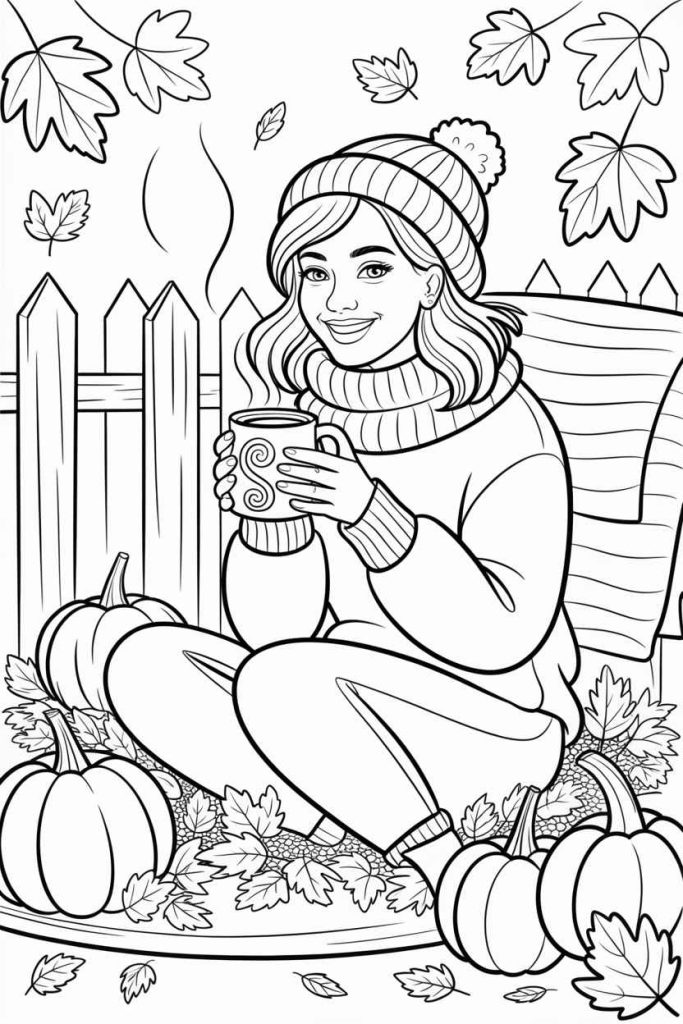 fall themed coloring pages free printable