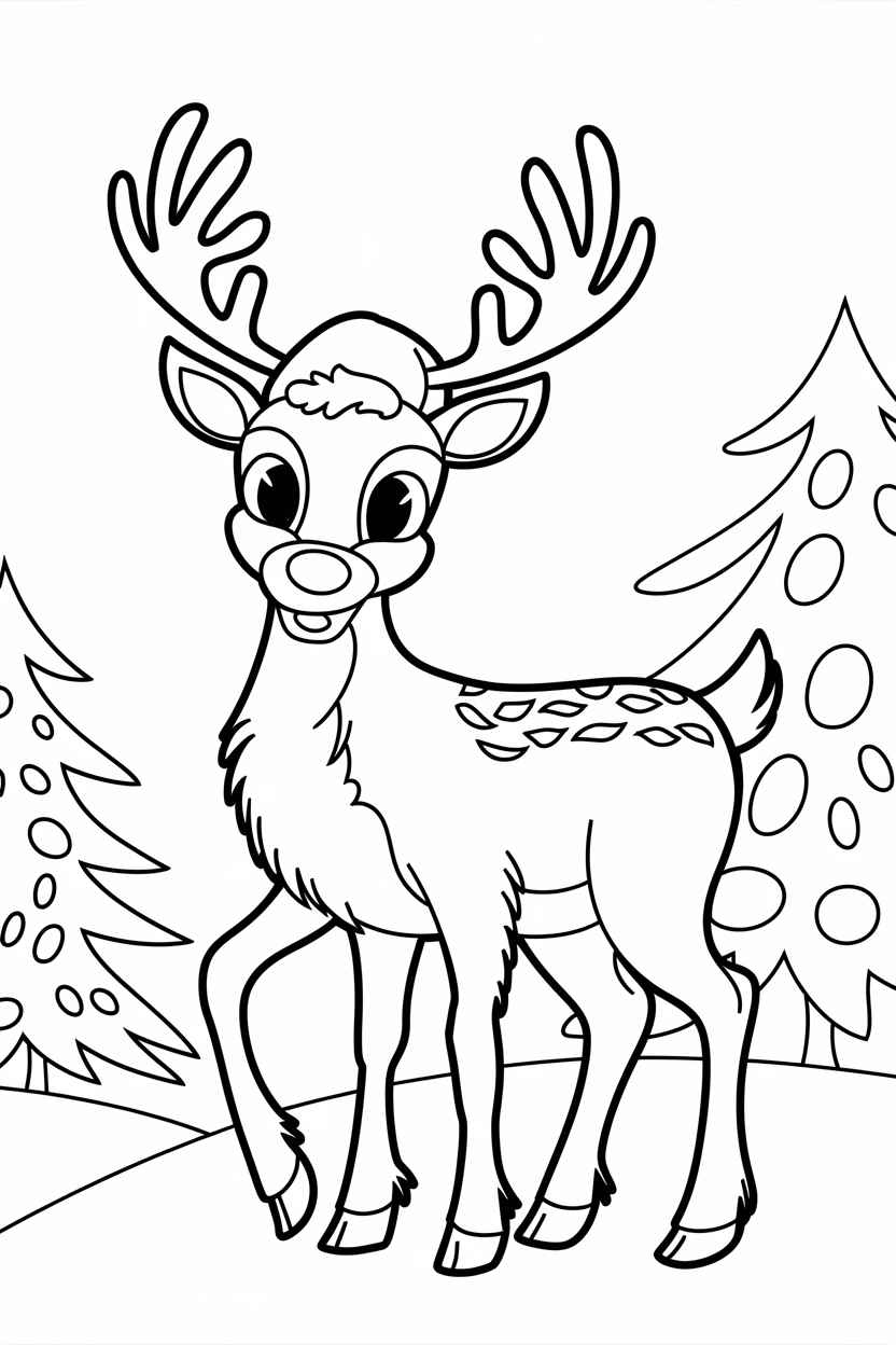 reindeer coloring pages printable free
