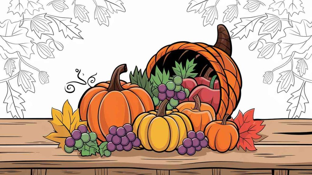 Cornucopia Coloring Pages