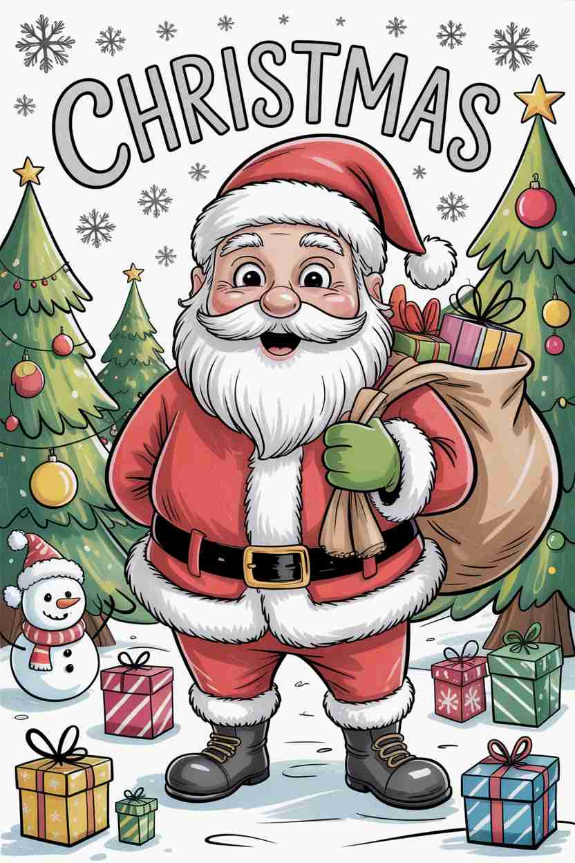 santa claus coloring pages for toddlers