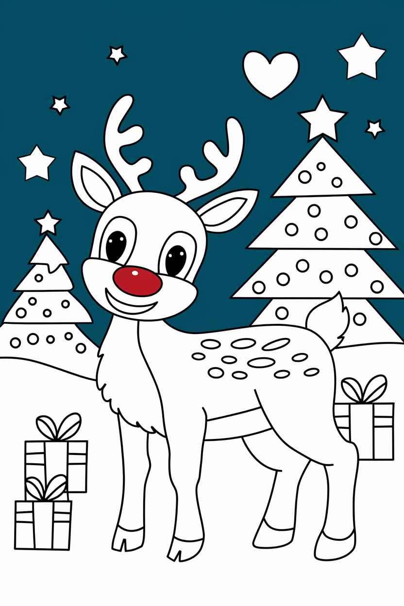 reindeer coloring pages realistic