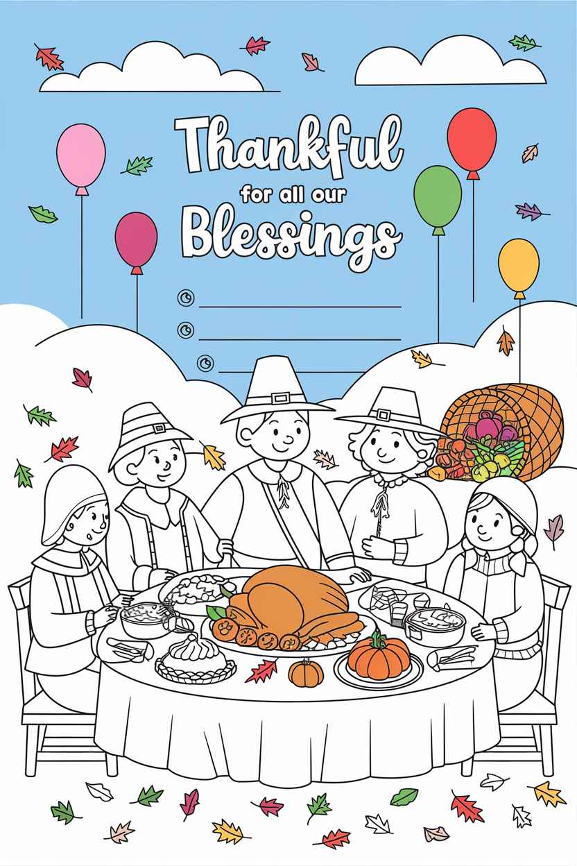 pilgrim coloring pages for kids