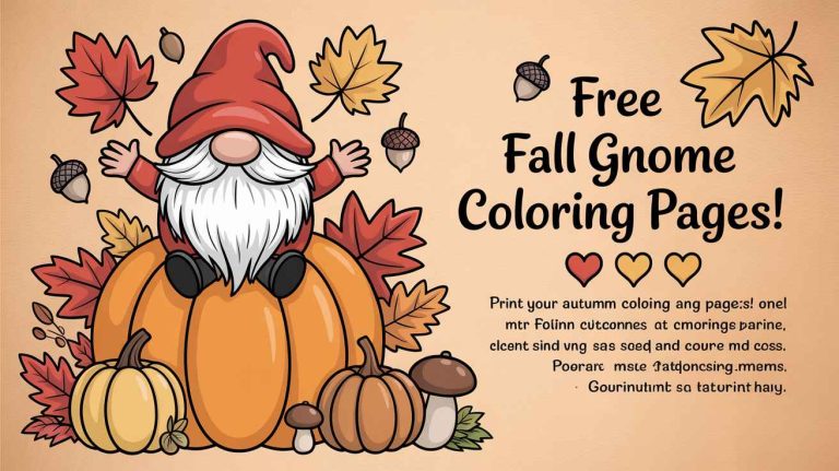 Fall Gnome Coloring Pages