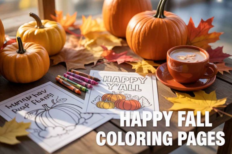 happy fall coloring pages