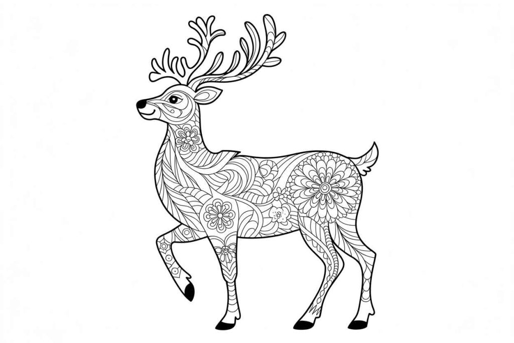 reindeer coloring pages free