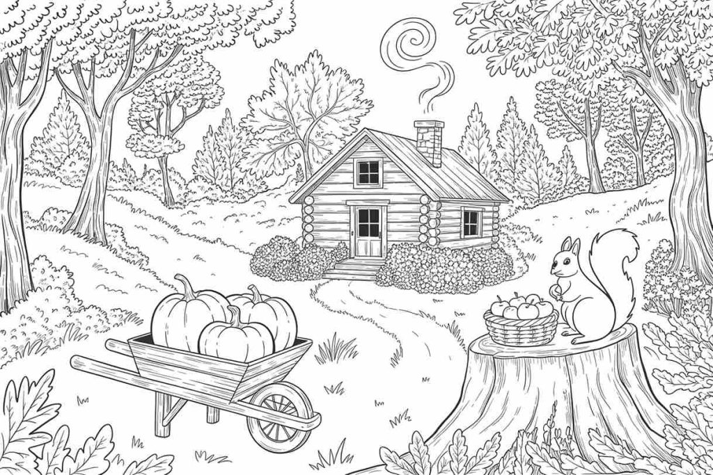 fall and halloween coloring pages printable