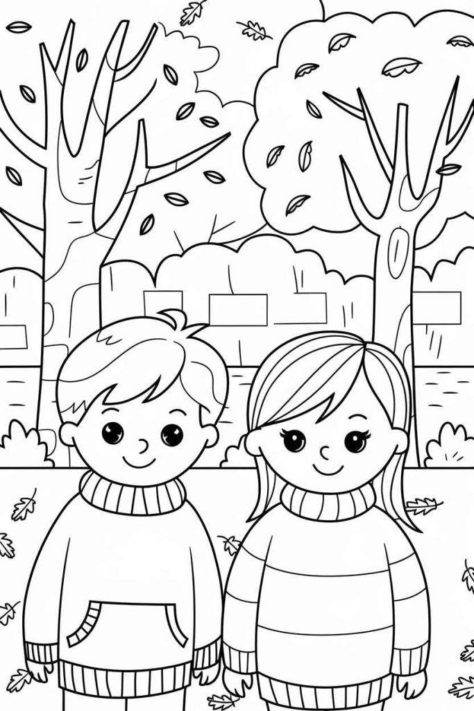 coloring pages fall for kids