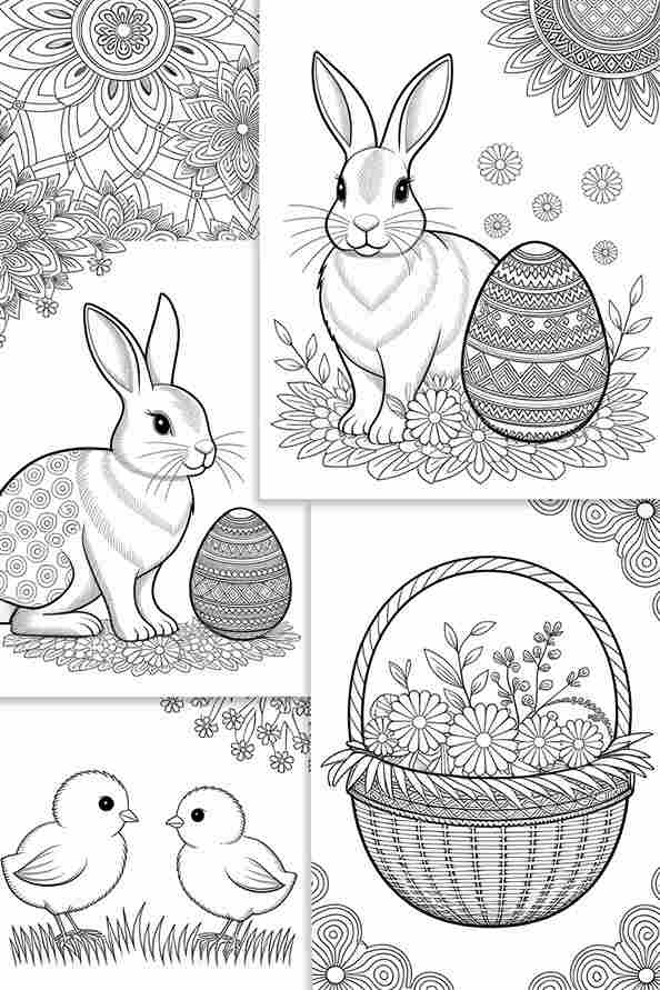 easter coloring pages for adults free download