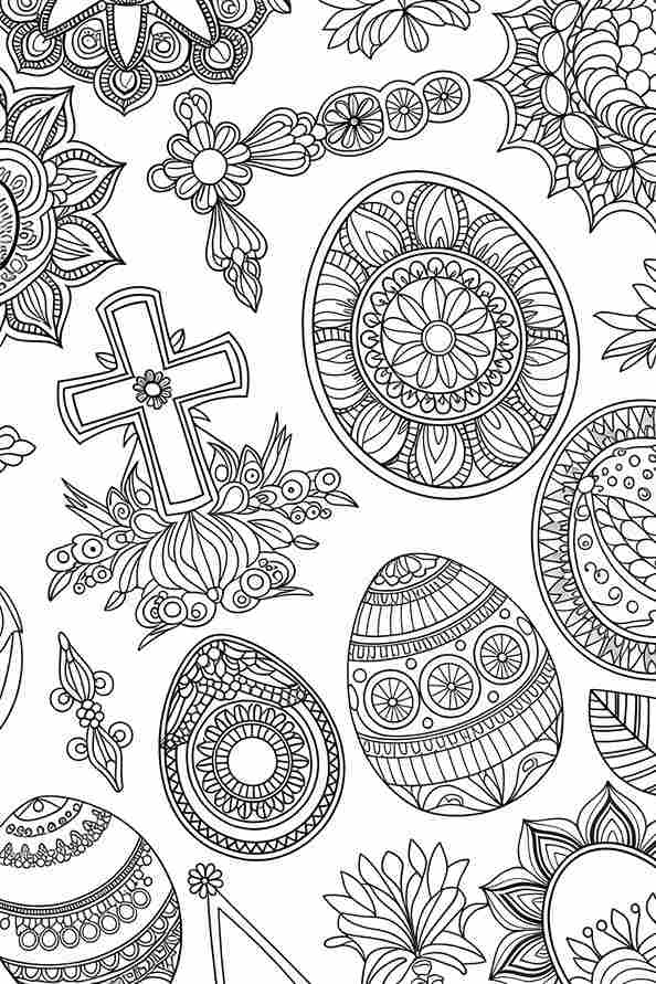 easter coloring pages for adults free printable