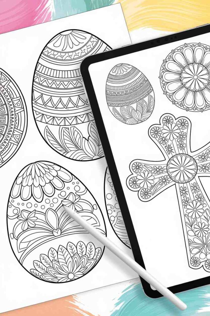 easter coloring pages for adults printable