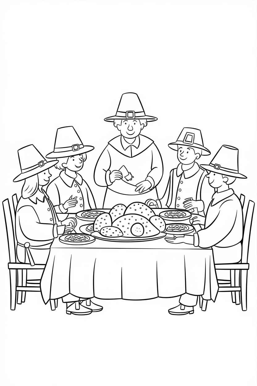 pilgrim coloring pages printable free