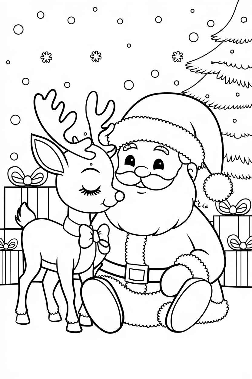 reindeer coloring pages for adults