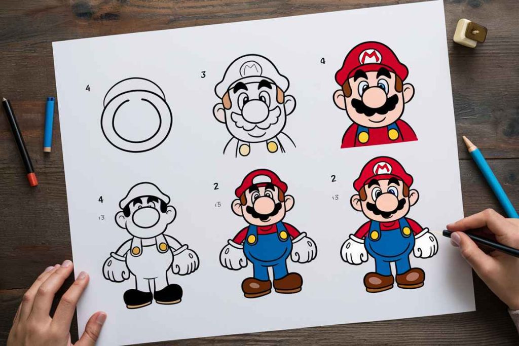 how to draw super mario