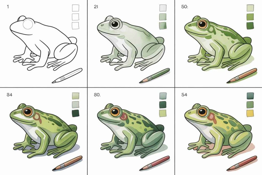 easy frog painting ideas-step