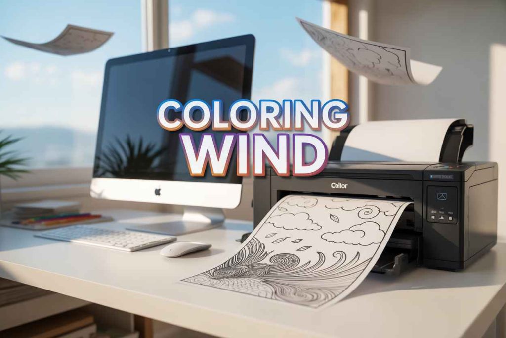 wind coloring page printable