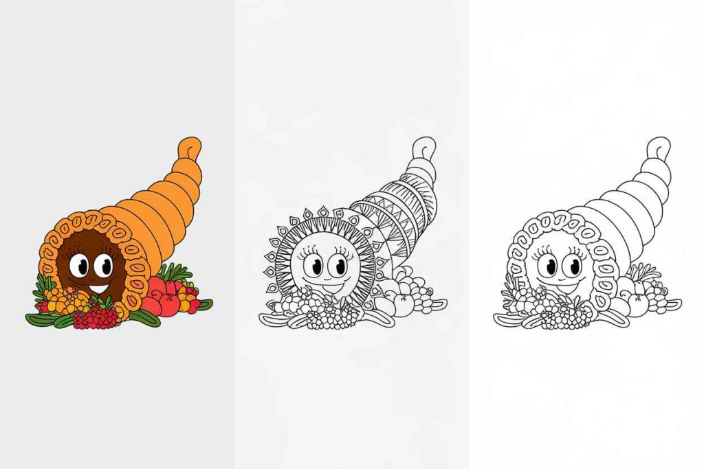 Cornucopia Coloring Pages