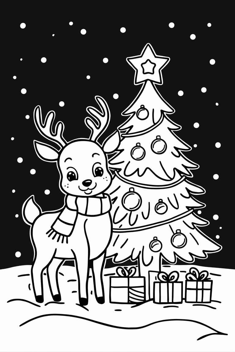 christmas tree coloring pages printable free