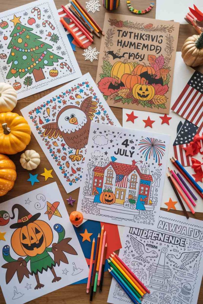 holidays coloring pages