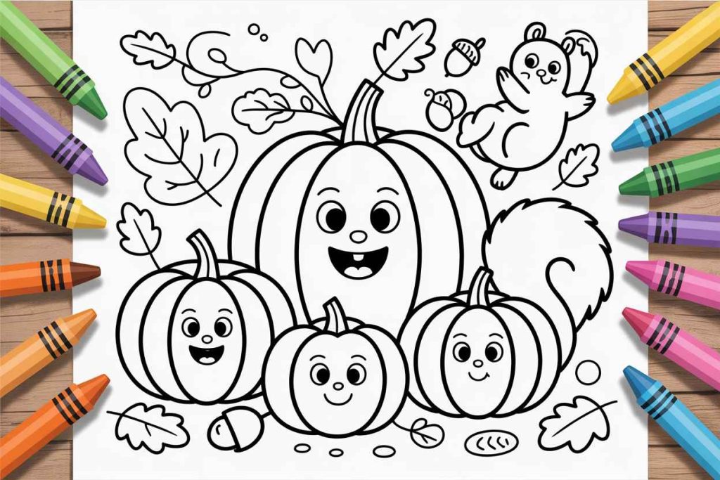 cute fall coloring pages printable