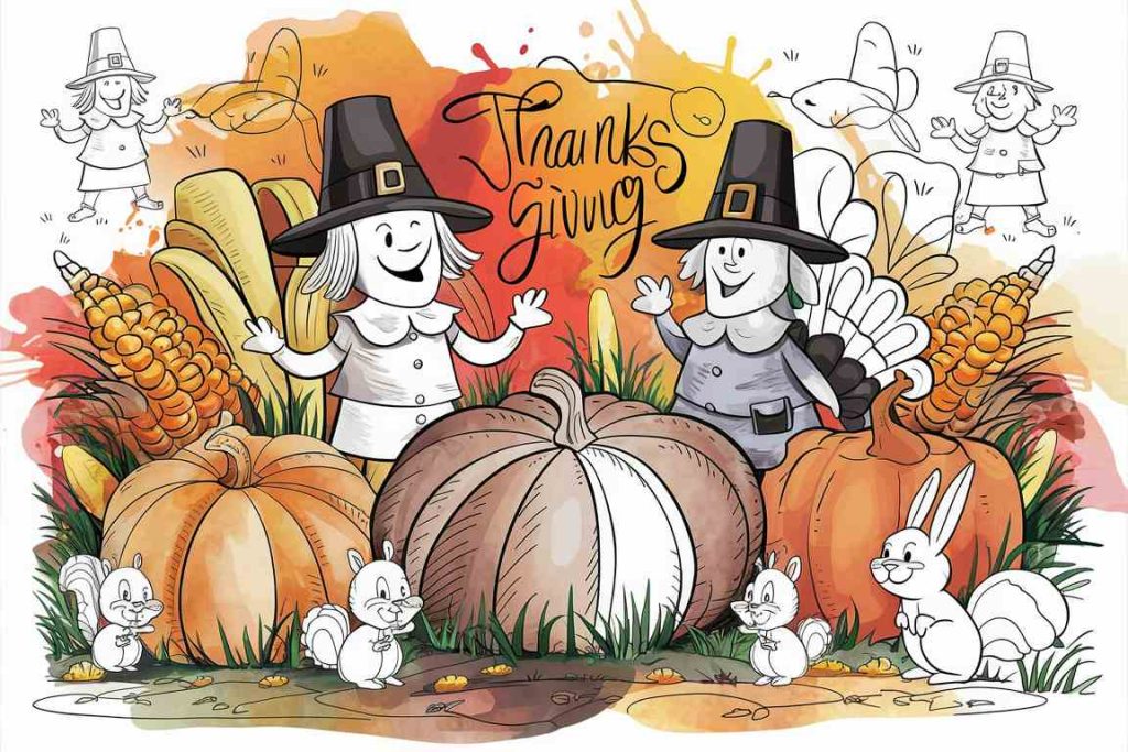 pilgrim coloring pages printables