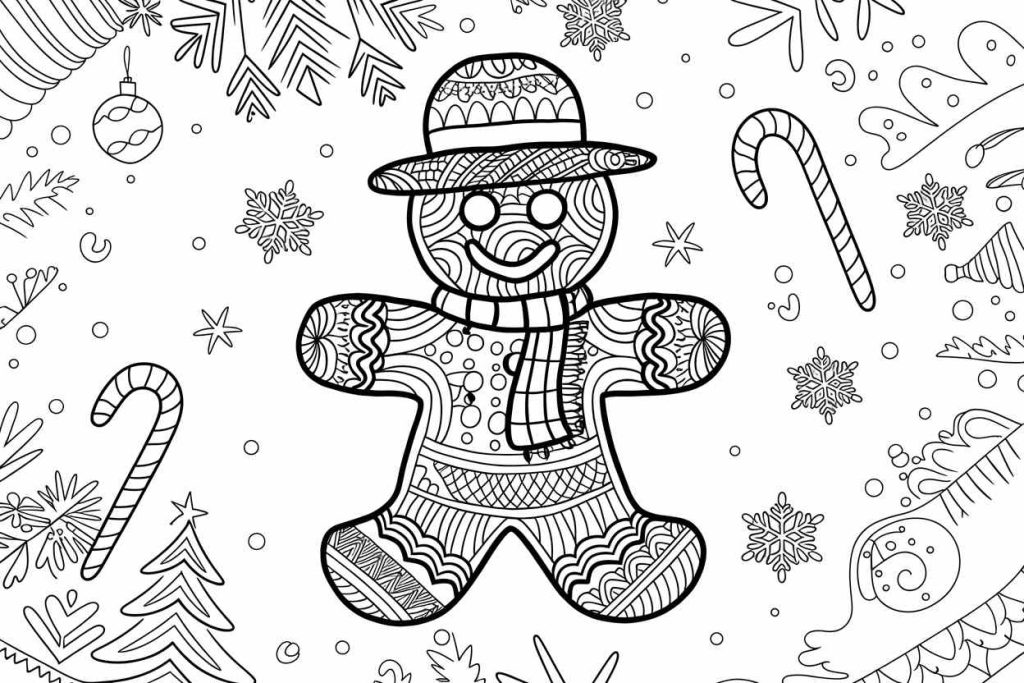 gingerbread man coloring pages for adults