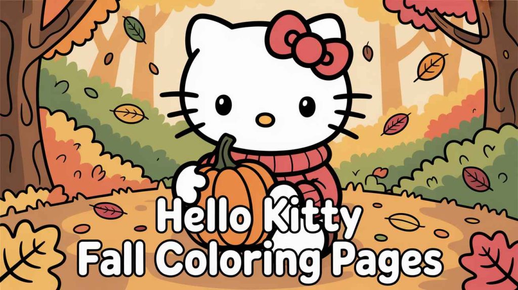 hello kitty fall coloring pages