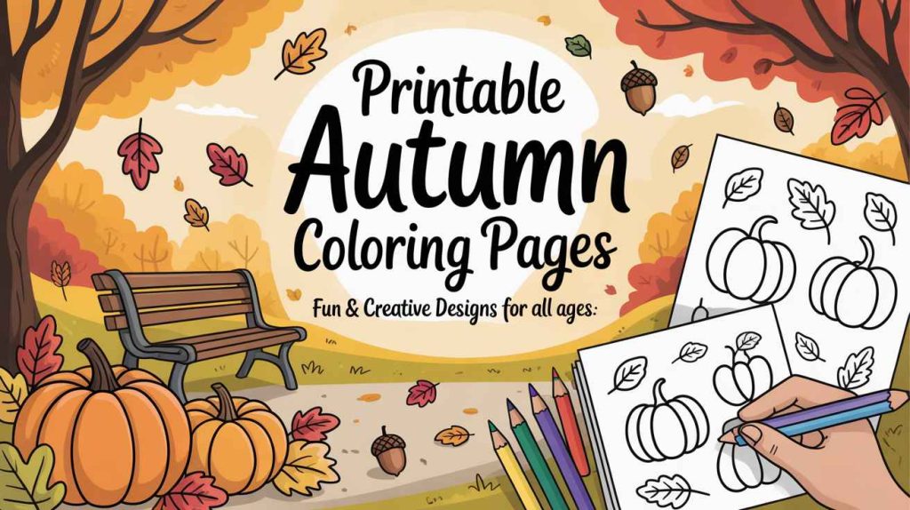 autumn coloring pages for adults printable