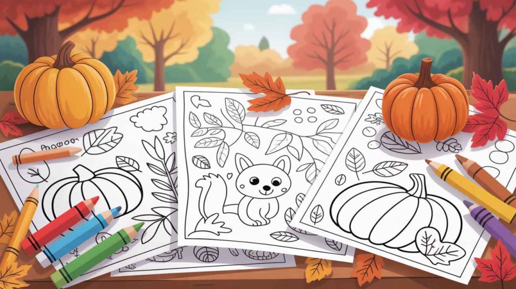 fall themed coloring pages