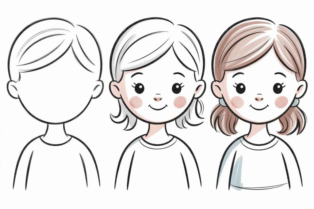 Easy Drawing of a Girl — Simple & Sweet