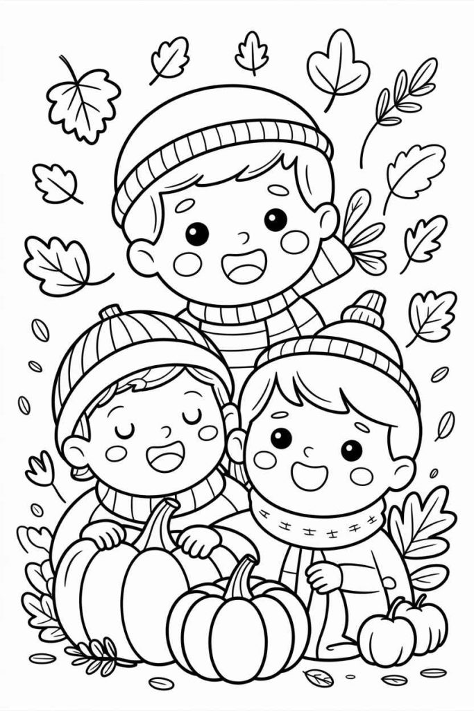free printable fall coloring sheet