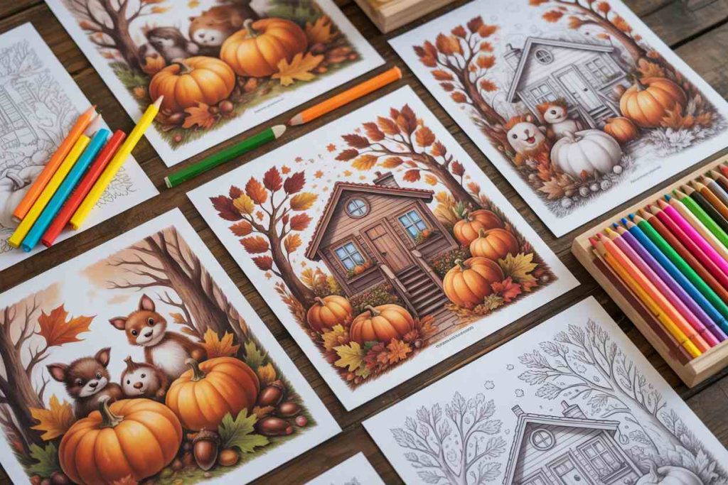 adult coloring pages free printables fall