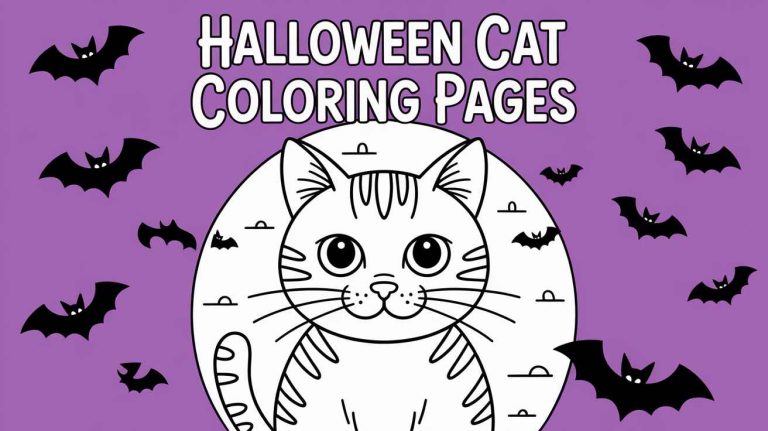 halloween cat coloring pages