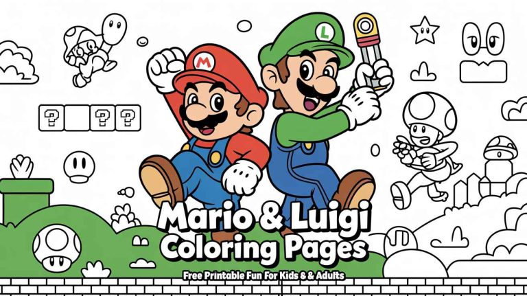 Mario and Luigi Pictures to Color