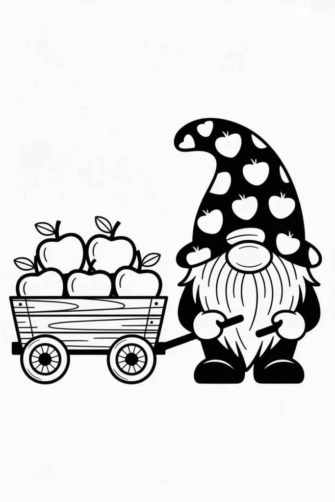 fall gnome coloring pages pdf