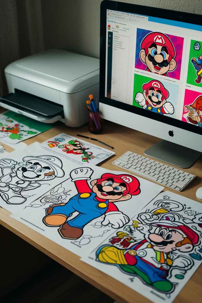 super mario coloring pages printable fun