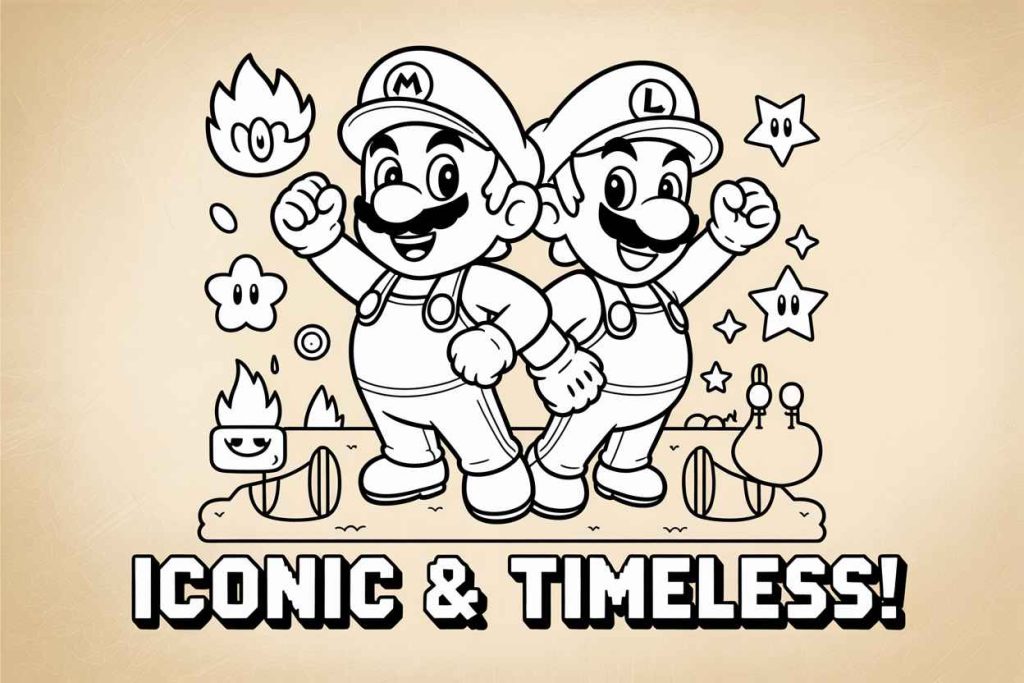 Mario and Luigi Pictures to Color