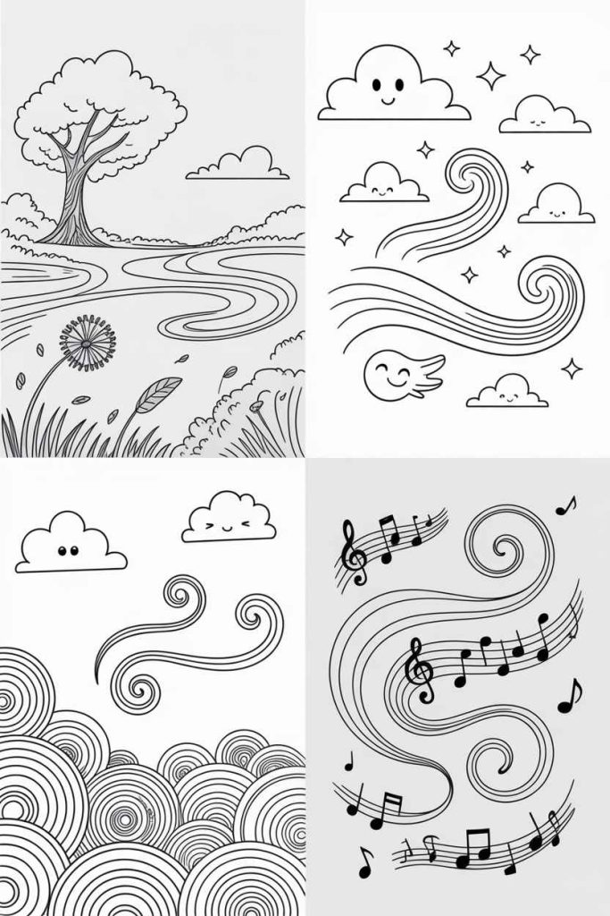 Coloring wind cartoon