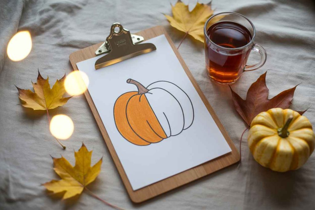 simple fall coloring pages for kids