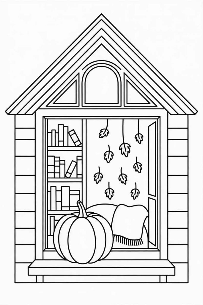 aesthetic fall coloring pages pdf
