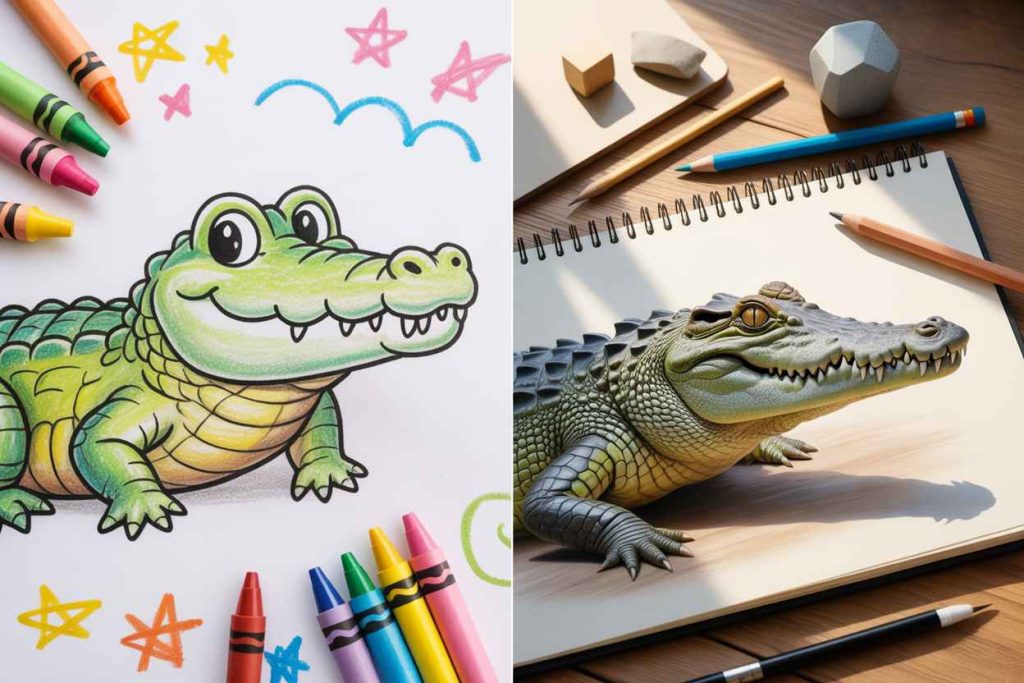 crocodile drawings for kids and adults