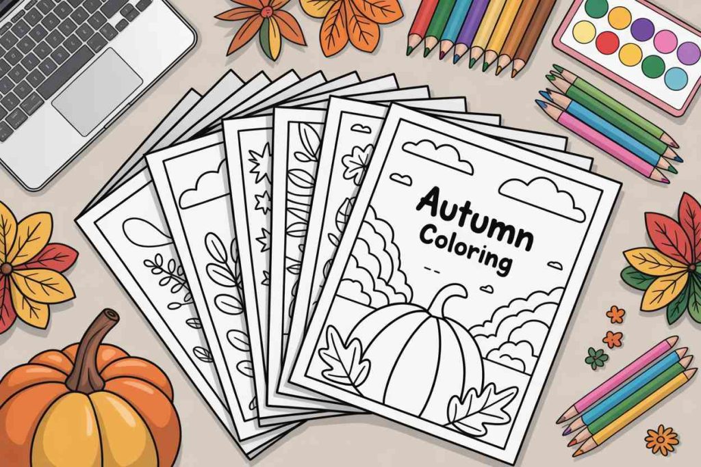 fall leaves coloring pages free printable