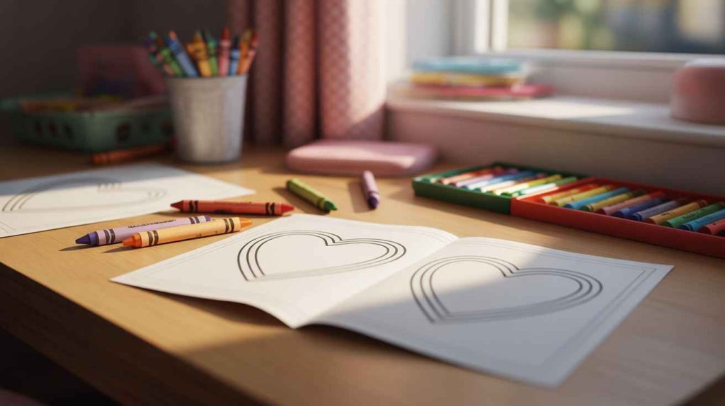 heart pictures to color