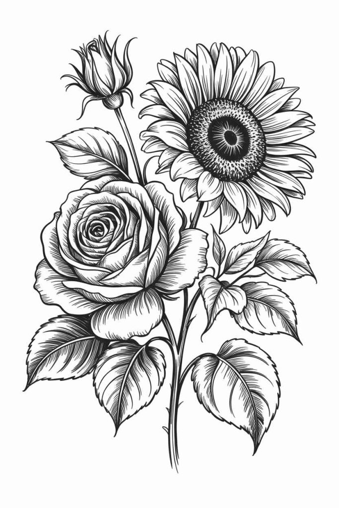 
june coloring pages flowers