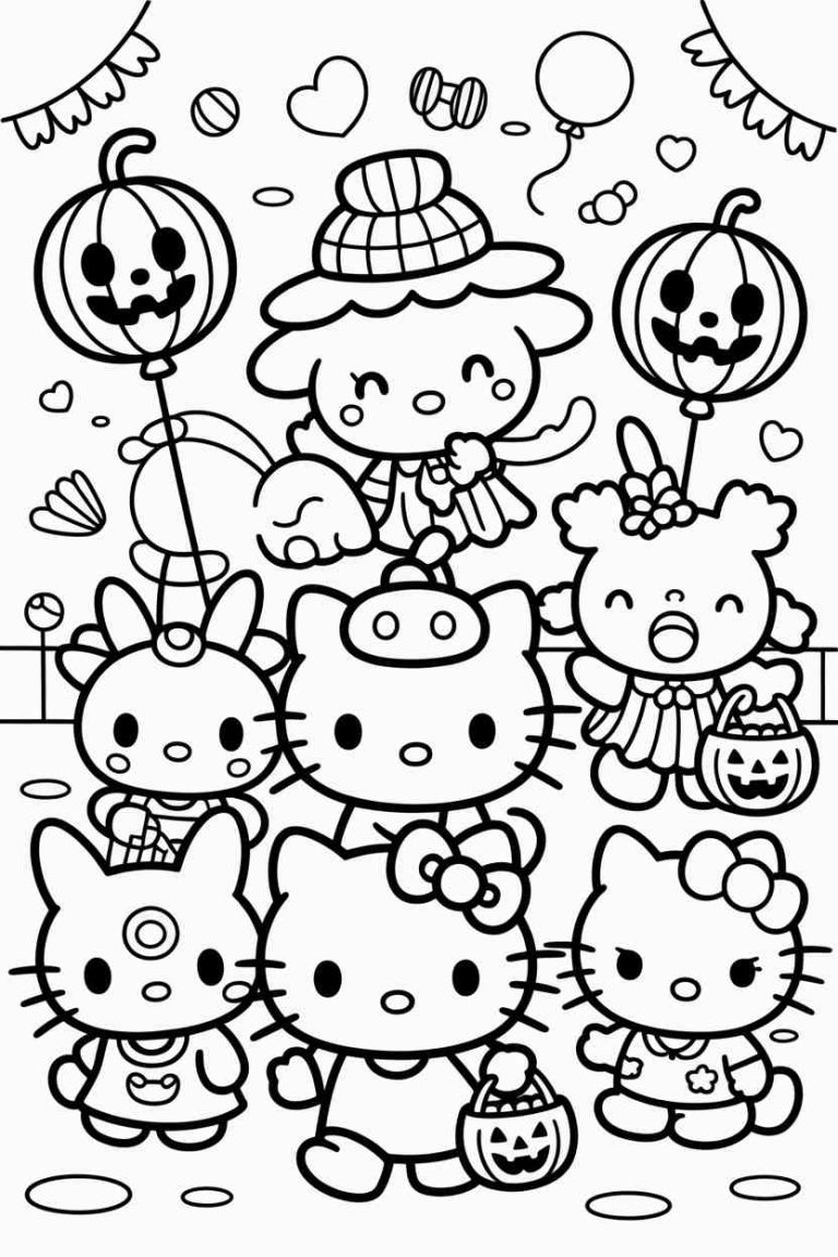 50+ Sanrio Halloween Coloring Pages: Kawaii Spooky Fun 🎃