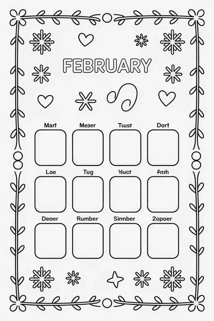 february coloring pages for preschoolers
