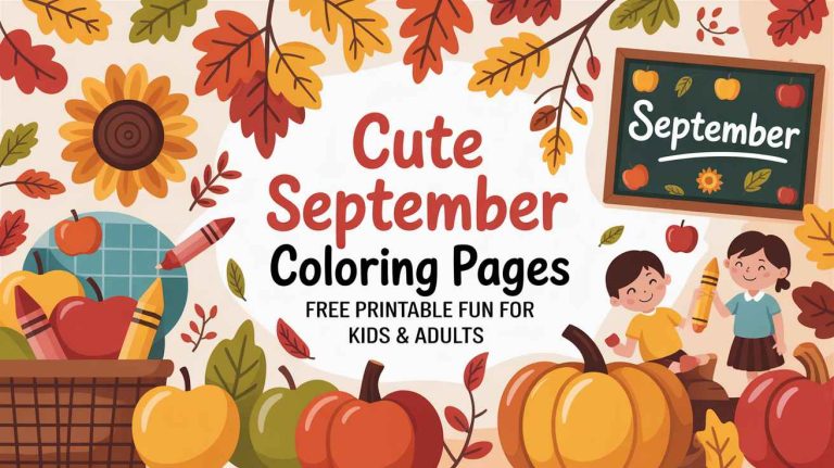 Cute September Coloring Pages