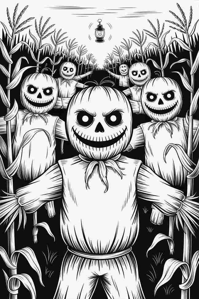 horror scary halloween coloring pages