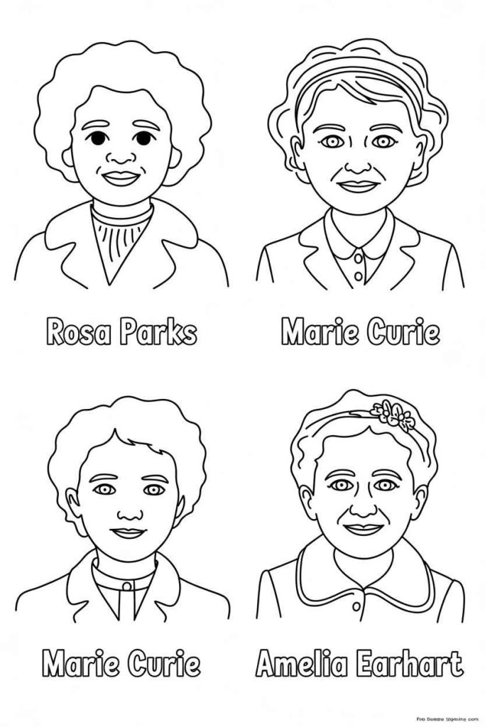 womens history month coloring pages for kids