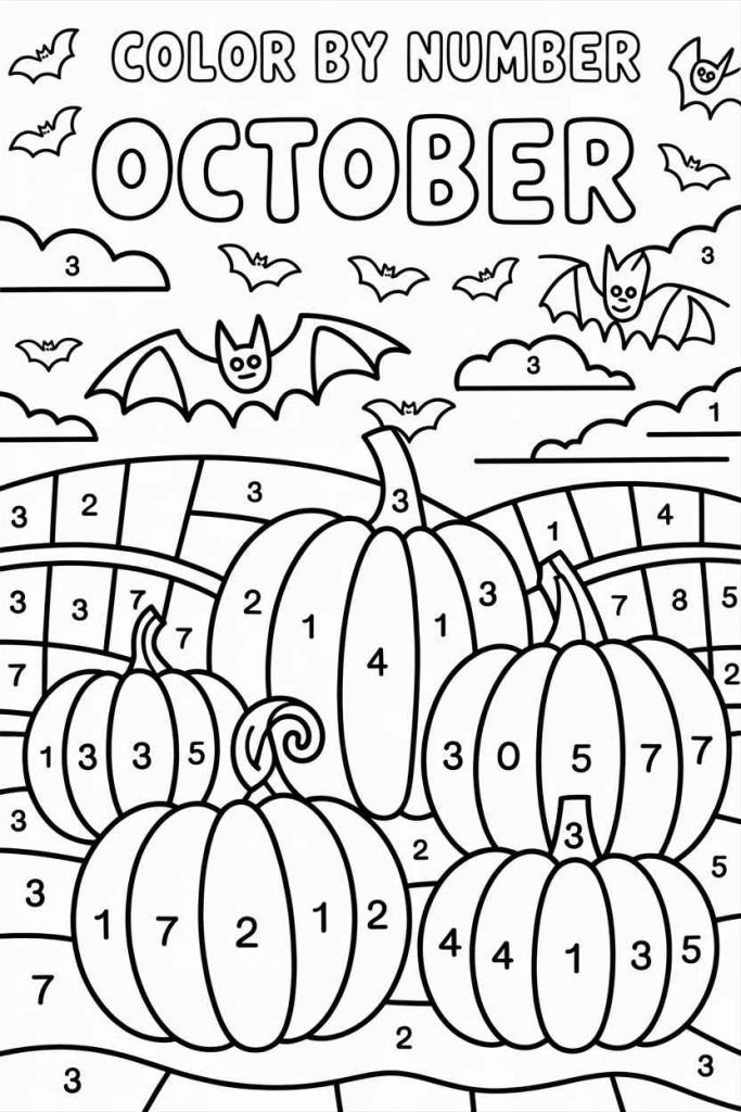 october coloring pages for toddlers